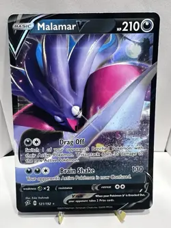 Pokemon TCG SWSH Rebel Clash Malamar v Ultra Rare Card #121/192 Near Mint - Image 1