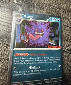 Pokemon Gengar Promo Holo Card GameStop Exclusive w/ SWIRL - Image 1