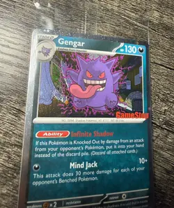 Pokemon Gengar Promo Holo Card GameStop Exclusive w/ SWIRL - Image 2