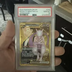Team Rockets Mewtwo ex PSA 10 English Pokemon Card 240 Destined Rivals Gold 2025 - Image 1