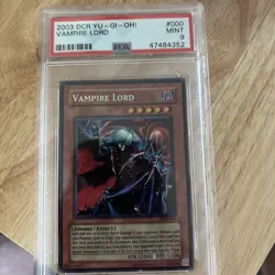 PSA 9 - Yu-Gi-Oh Card - DCR-000 - VAMPIRE LORD (secret rare holo) MINT - Image 2
