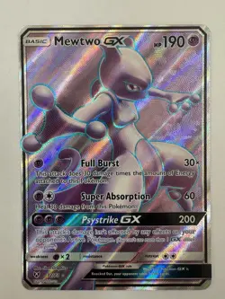 Pokemon Mewtwo GX 72/73 Ultra Rare Full Art Holo Shining Legends Card - Image 1