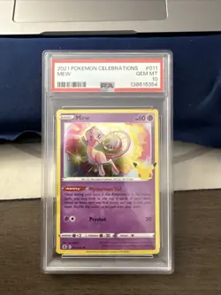 2021 Pokemon TCG Celebrations Mew 011/025 Holo Rare Card PSA 10 Gem Mint POP 311 - Image 1