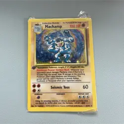 Machamp 8/102 Base Set Unlimited Holo Rare Pokemon TCG Card 100 HP Stage 2 - Image 1