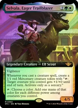 Selvala, Eager Trailblazer Foil Extended Art Outlaws of Thunder Junction NM MTG - Image 1