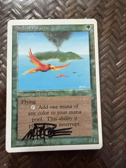Mtg. Birds of Paradise. Revised. Signed. Played - Image 1