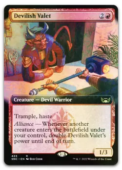 Devilish Valet (Extended Art) #423 (Foil) (NM) Streets New Capenna SNC Magic MTG - Image 1