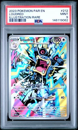 2023 POKEMON PAR EN-PARADOX RIFT ILLUSTRATION RARE #212 LOUDRED PSA 9 - Image 1