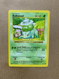 Shadowless Bulbasaur 44/102 Base Set - Common Pokemon Card - EXCELLENT - Image 1