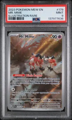 2023 POKEMON MEW EN-151 179 MR. MIME ILLUSTRATION RARE | PSA 9 - Image 1