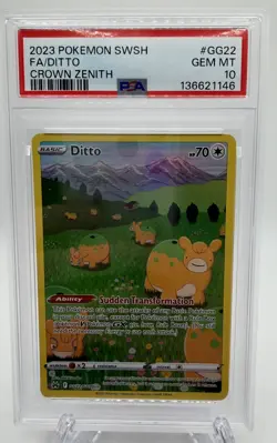 PSA 10 Ditto GG22/GG70 Crown Zenith Galarian Gallery Full Art 2023 GEM MINT - Image 1