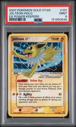2007 POKEMON EX POWER KEEPERS GOLD STAR #101 JOLTEON-HOLO PSA 9 - Image 1