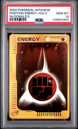 2002 POKEMON JAPANESE MCDONALD'S FIGHTING ENERGY-HOLO PSA 10 - Image 1