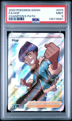 2020 POKEMON SWORD & SHIELD CHAMPION'S PATH #073 FULL ART/HOP PSA 9 - Image 1