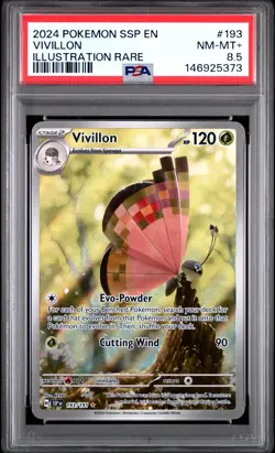 2024 POKEMON SSP EN-SURGING SPARKS ILLUSTRATION RARE #193 VIVILLON PSA 8.5 - Image 1