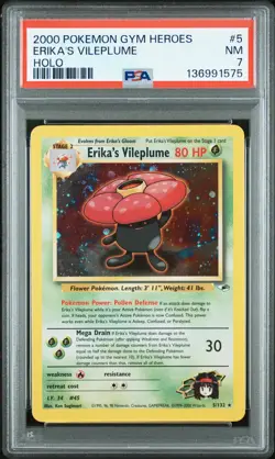 2000 POKEMON GYM HEROES HOLO #5 ERIKA'S VILEPLUME PSA 7 - Image 1
