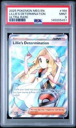 2025 POKEMON MEG EN-MEGA EVOLUTION ULTRA RARE #169 LILLIE'S DETERMINATION PSA 9 - Image 1