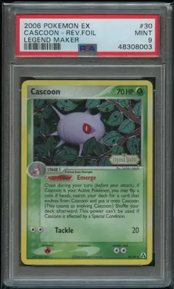 Pokemon Cascoon Reverse Holo PSA 9 Mint 30/92 Legend Maker - Image 1