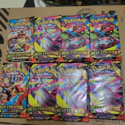 8 x Pokemon Mega Evolutions Phantasmal Flames Booster Pack Lot 2 - Image 1