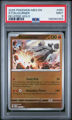 2025 POKEMON MEG EN-MEGA EVOLUTION REVERSE HOLO #081 STONJOURNER PSA 9 - Image 1