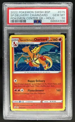 2022 Pokemon Black Star Promos Special Delivery Charizard Holo #SWSH075 PSA 10 - Image 1