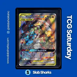 2019 POKEMON SM COSMIC ECLIPSE #222/236 RESHIRAM & ZEKROM GX TAG TEAM ULTRA RARE - Image 1