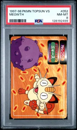 1997-98 POKEMON TOPSUN VS #052 MEOWTH PSA 8 - Image 1