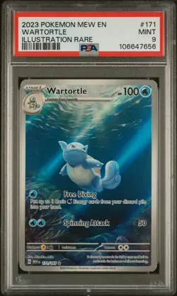 2023 POKEMON MEW EN-151 ILLUSTRATION RARE #171 WARTORTLE PSA 9 - Image 1