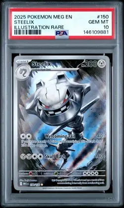 2025 POKEMON MEG EN-MEGA EVOLUTION ILLUSTRATION RARE #150 STEELIX PSA 10 - Image 1