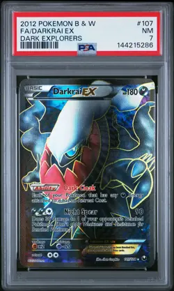 2012 POKEMON B&W DARK EXPLORERS #107 FULL ART/DARKRAI EX PSA 7 - Image 1