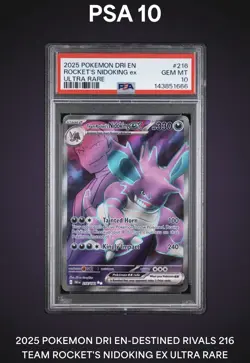 2025 POKEMON DRI EN ROCKET'S NIDOKING ex ULTRA RARE PSA 10 - Image 1