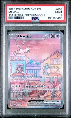 2023 POKEMON SVP EN-SV BLACK STAR PROMO 151 ULTRA-PREM COLL #053 MEW EX PSA 9 - Image 1