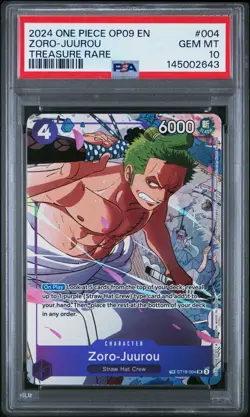 2024 ONE PIECE OP09-EMPERORS IN THE NEW WORLD TREASURE RARE ZORO-JUUROU PSA 10 - Image 1