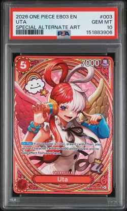 2026 ONE PIECE EB03-HEROINES EDITION SPECIAL ALTERNATE ART #003 UTA PSA 10 - Image 1