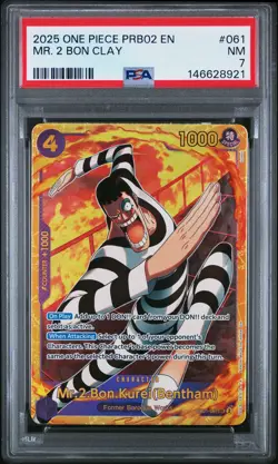 2025 ONE PIECE PRB02-PREMIUM BOOSTER THE BEST- VOL.2 #061 MR. 2 BON CLAY PSA 7 - Image 1