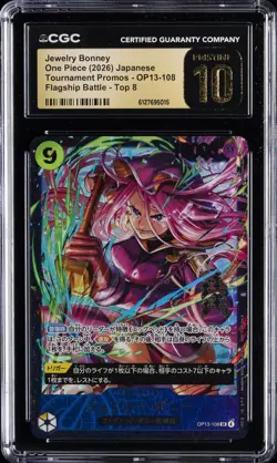 2026 ONE PIECE JPN TOURNAMENT PROMOS #OP13-108 JEWELRY BONNEY CGC 10 PRISTINE - Image 1