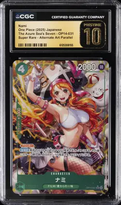 2025 ONE PIECE JPN THE AZURE SEA'S SEVEN ALT ART #OP14-031 NAMI CGC 10 PRISTINE - Image 1