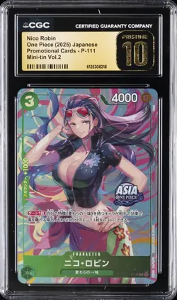 2025 ONE PIECE JPN PROMO CARD MINI-TIN VOL.2 #P-111 NICO ROBIN CGC 10 PRISTINE - Image 1