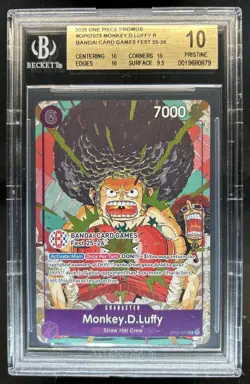 2025 One Piece Bandai Games Fest Monkey D. Luffy Promo Rare #OP07-073 BGS 10 - Image 1