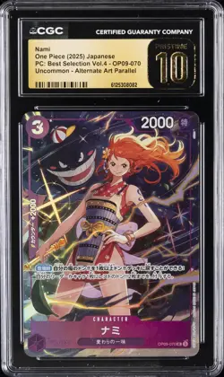 2025 ONE PIECE JAPANESE PC: BEST SELECTION VOL.4 ALT ART NAMI CGC 10 PRISTINE - Image 1