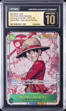 2025 ONE PIECE JPN #OP13-118 MONKEY D. LUFFY CGC 10 PRISTINE2025 ONE PIECE JPN C - Image 1