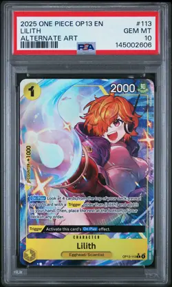 2025 ONE PIECE OP13-CARRYING ON HIS WILL ALTERNATE ART #113 LILITH PSA 10 - Image 1