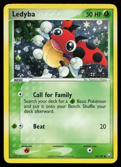 Ledyba 64/109 Common Reverse Holo Stamped Team Rocket Returns Pokemon Card - Image 1