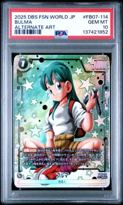 2025 DRAGON BALL SUPER CARD GAME FUSION WORLD JPN WISH FOR SHENRON BULMA PSA 10 - Image 1