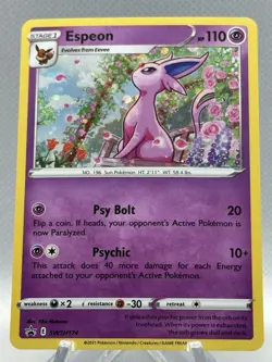 Espeon Holo 2021 SW&SH Fusion Strike Black Star Promo SWSH174 Pokemon Card - Image 1