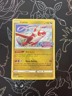 Latias SWSH171 PreRelease Pokemon Holo Card Fusion Strike Stamped - Image 1