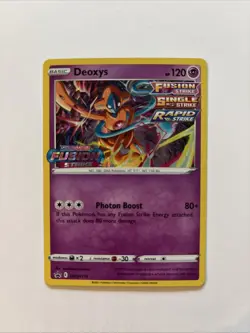 Deoxys SWSH170 PreRelease Pokemon Holo Card NM Fusion Strike variant E* - Image 1