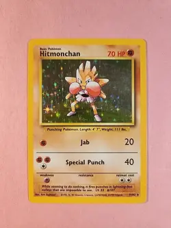 Hitmonchan 1999 7/102 Base Set Pokemon Card - Image 1