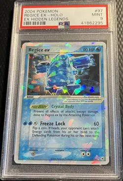 2004 Pokemon PSA 9 Regice EX Holo Hidden Legends EX Card #97 w/ Sharp Holder - Image 1