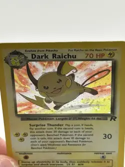 Pokemon Dark Raichu Holo TCG Card 83/82 Secret Rare 2000 - Image 3